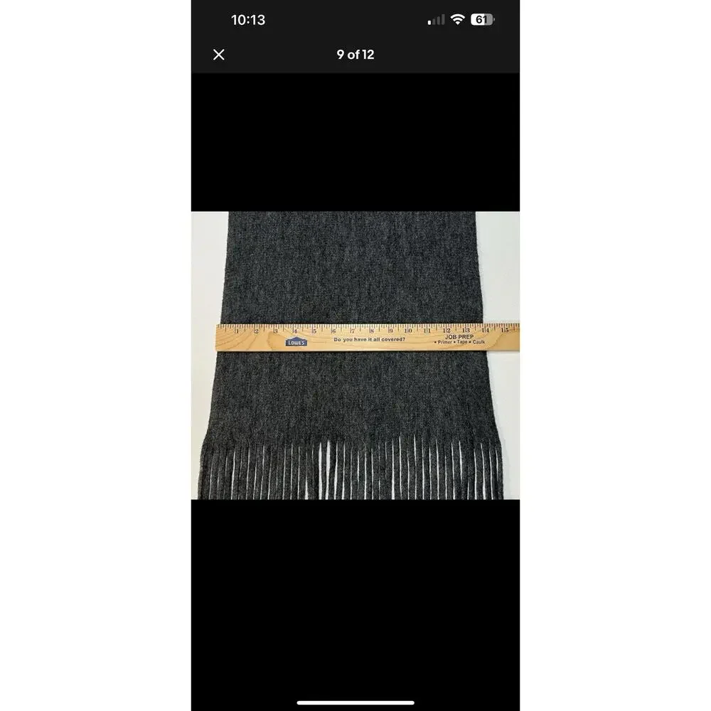 Lucky‎ Brand Women's Scarf With Fringe Dark Grey Color 15 X 75 Original $69.50
